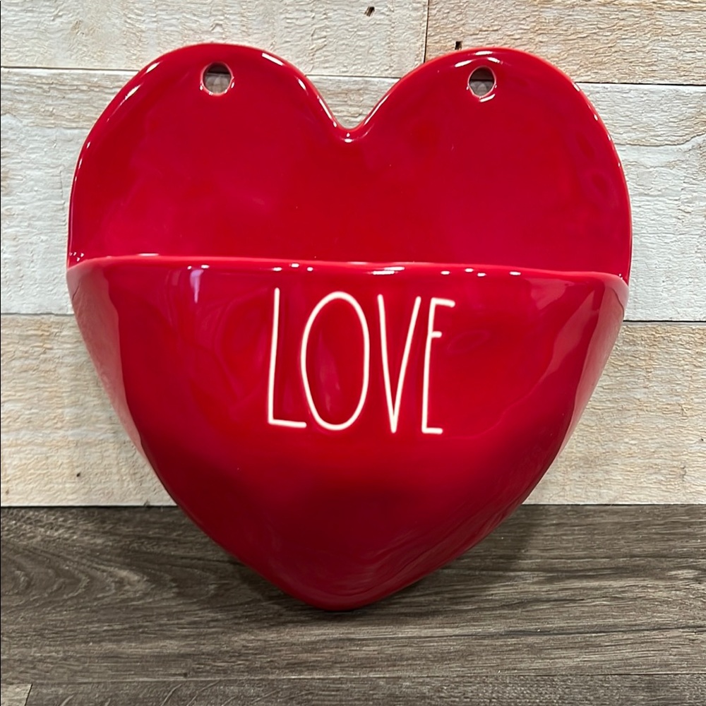 Rae Dunn Red Heart Wall Planter/Pocket